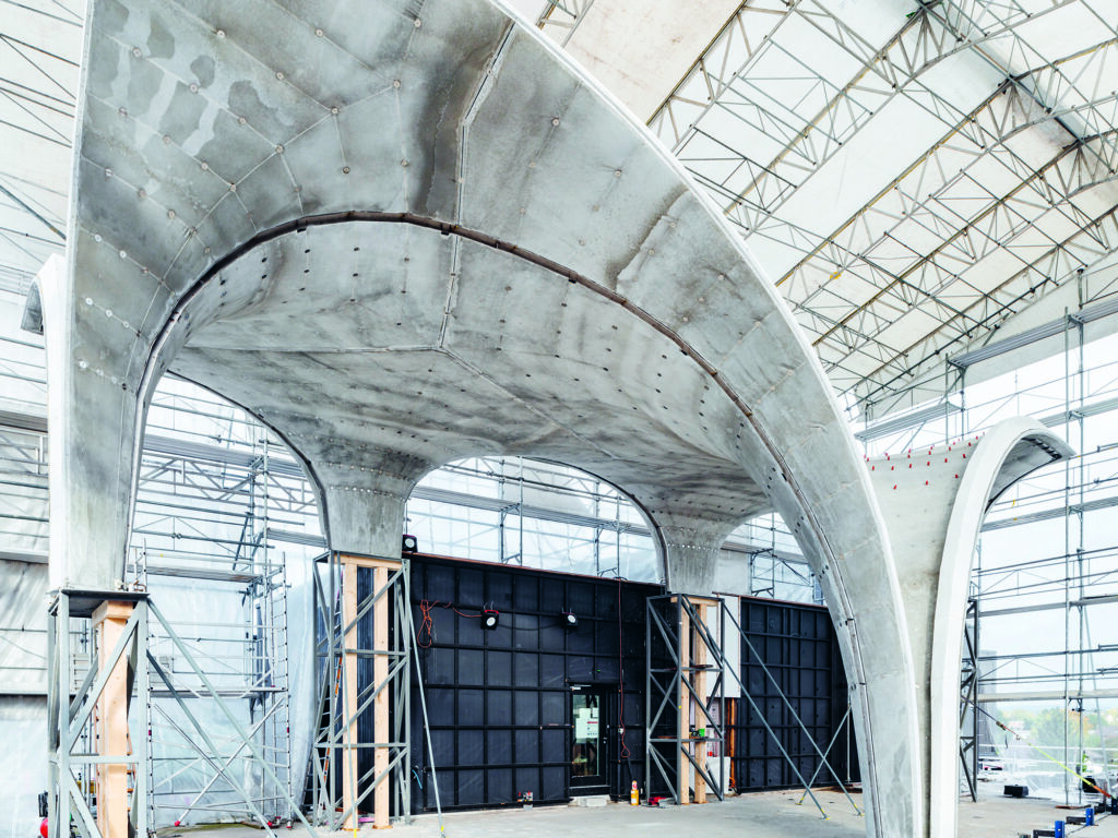 Leichtbau-Decken aus Beton für die NEST-Unit HiLo der Empa. Die Konstruktion der ETH-Forschungsgruppe von Phillipe Block reduziert den Materialverbrauch um 70 Prozent. (Quelle: Empa / R. Keller)